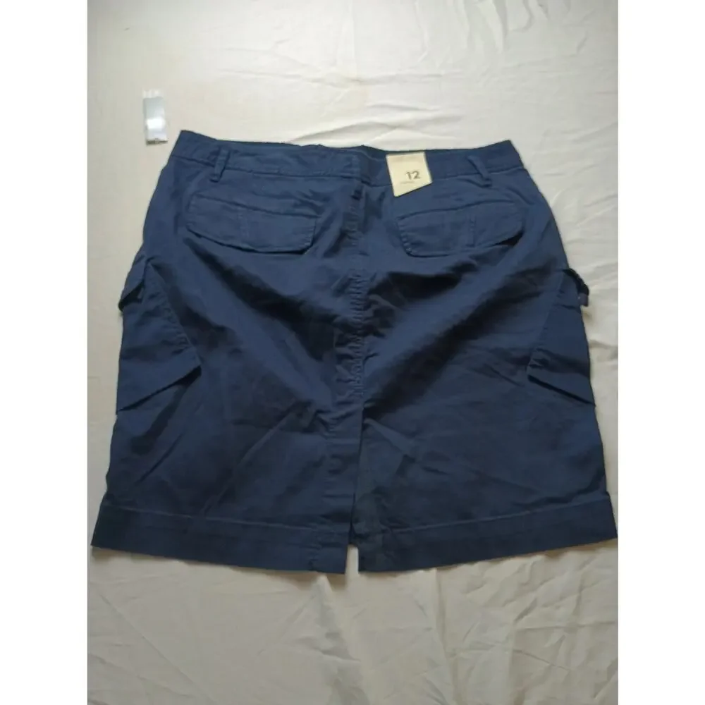 Vintage Y2K Old Navy Cargo Mini Skirt Navy Blue NWT Dead Stock Pockets Modest 12